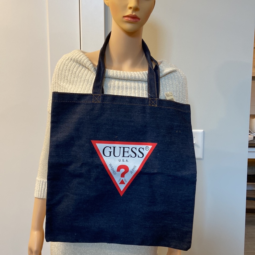 NEW Guess Denim Square Tote